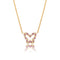 14K Gold Diamond and Pink Sapphire Butterfly Necklace by Alexis Jae